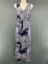Floral Maxi Dress Sleeveless Purple Stretch Boho Summer Holiday Women’s 18