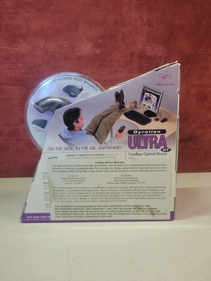 Gyration Ultra GT Cordless Wireless Optical Air Mouse New - Image 2 of 3