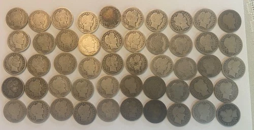 Barber dime Roll of 50 Melt over $278