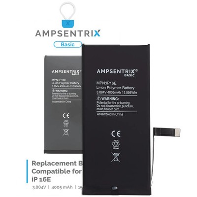 Original AmpSentrix (4005mAh) Fast Charging Battery For i Phone 16e/17e