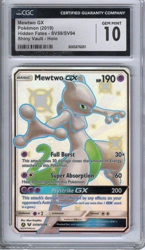 Mewtwo GX (Hidden Fates, Shiny Vault), Pokémon, CGC 10 (GEM MINT)