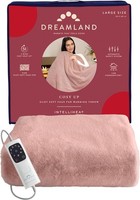 Dreamland 16996 Electric Blanket Cosy Up Silky Soft Faux Fur Warming Throw Pink
