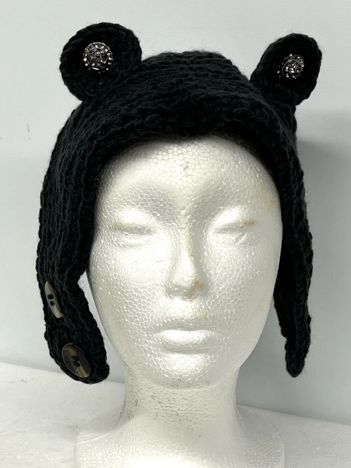 Diadema Calentador de Cuello NEGRO con Estrás OREJAS por CC Exclusives Envoltura para la Cabeza Nuevo con Etiquetas Nuevo Foto 3 de 4