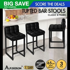 ALFORDSON 3x Bar Stool Padded Seat Metal Frame Breakfast Counter Dining Chair