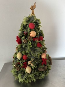 Vntg 1960s Christmas Tree Plastic 13” Tabletop Kitsch MCM Vntg Hong Kong FREESHP