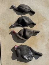 Vintage Delta Turkey Decoy Realistic Collapsible Lightweight No Stakes! 4 Total