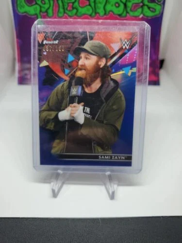 2021 Topps Finest WWE Wrestling Blue Refractor Sami Zayn /150 Smackdown - Image 2 of 4