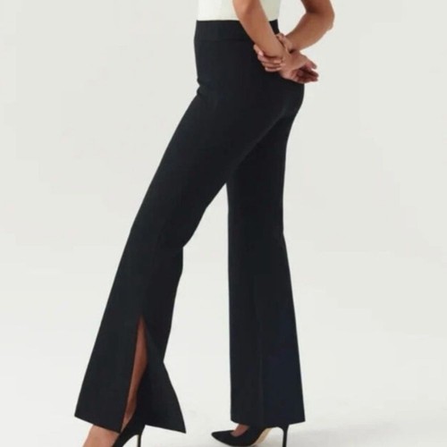 SPANX The Perfect Double Slit Pull On Ponte Pants in Black Plus Size 2x Stretch