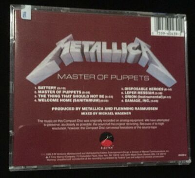 Metallica ‎– Master Of Puppets - CD USA PROMO 07559604392 - Mint
