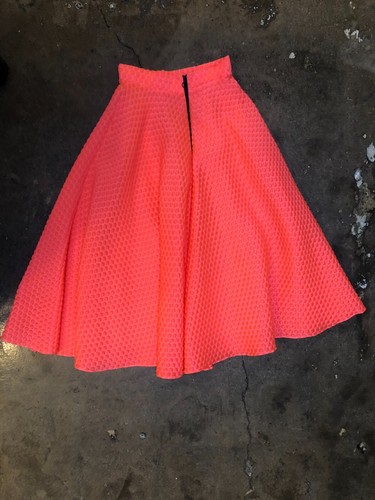 ROKSANDA Bright Pink Raised Bubble High Waist Pleated Midi Skirt UK 8 / US 4 - Picture 3 of 7