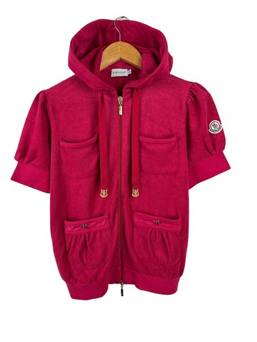 Moncler Pink Zip Hoodie Short Sleeve | eBay