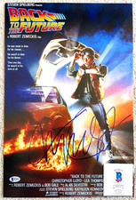MICHAEL J FOX SIGNED BACK TO THE FUTURE 12X18 MOVIE POSTER PHOTO BTTF MCFLY BAS