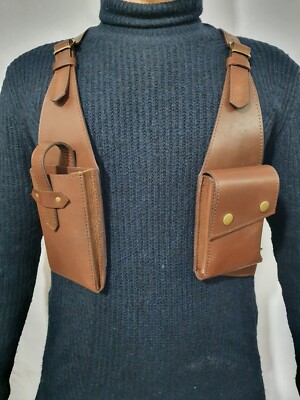 GB Genuine Leather Shoulder Holster, Wallet Security Money Body