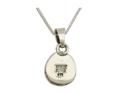Navajo Halskette 925 Silber Natur Türkis Künstler signiert C Montoya um 80er Jahre - Bild 2 von 6