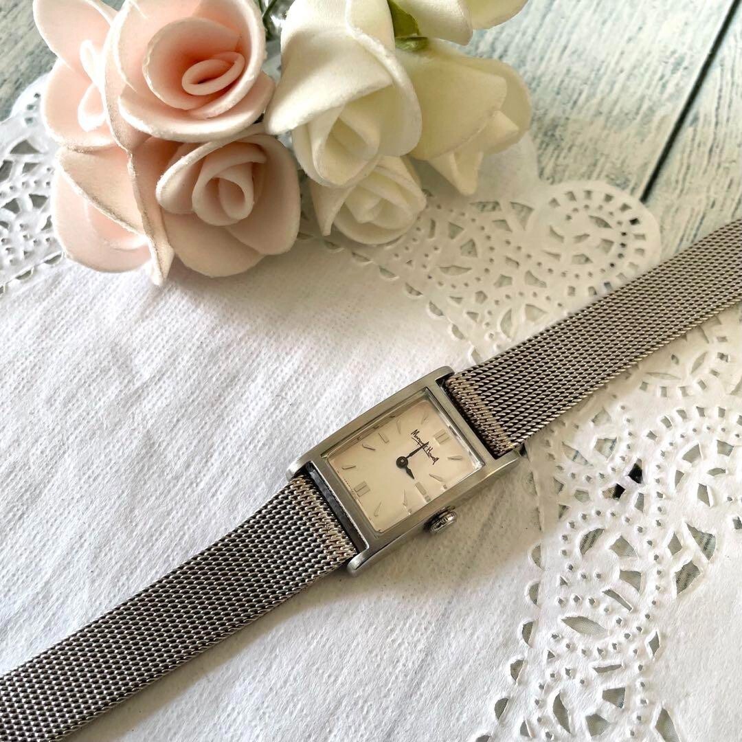 MARGARET HOWELL watch silver square logo Used From Japan MARGARET HOWELL watch silver square logo Used From Japan