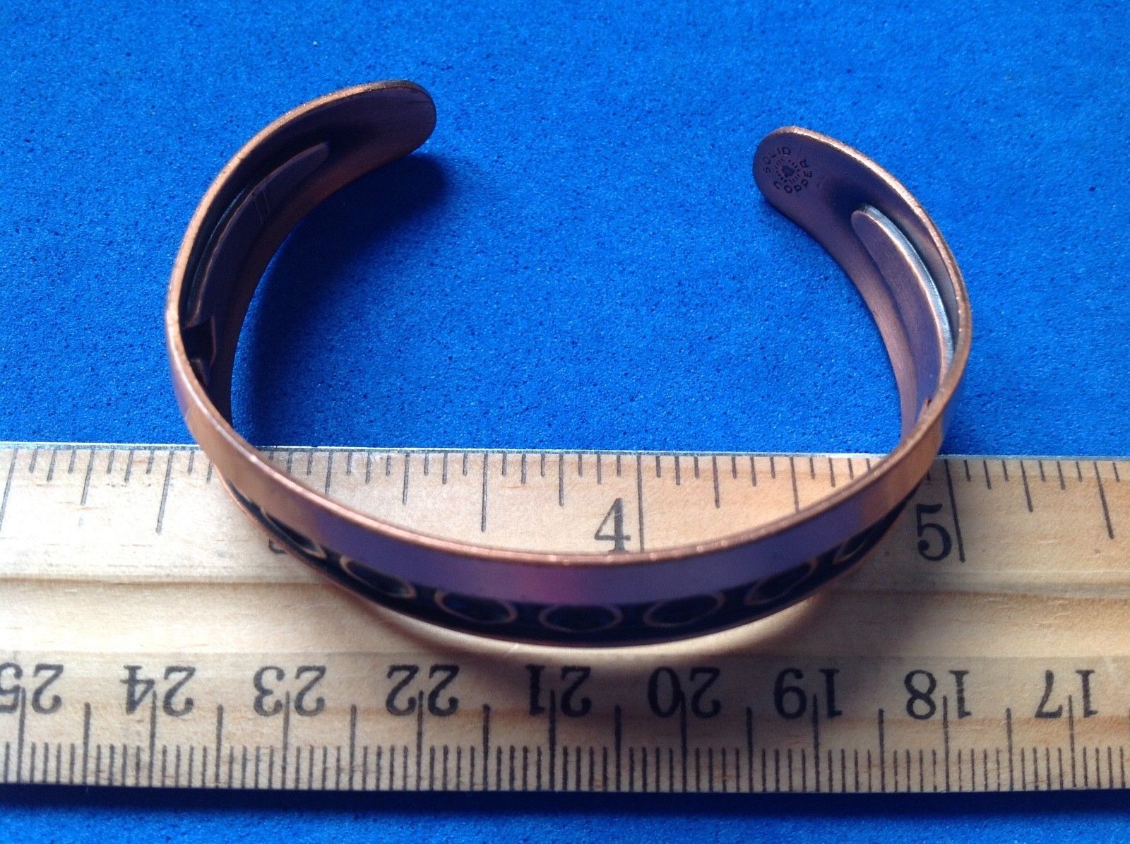 " Bell " copper cuff bracelet solid copper vintag… - image 4