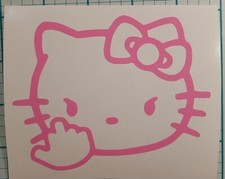 Hello Kitty Head Middle Finger Vinyl Decal Car Truck Window Laptop Bumper Cups
