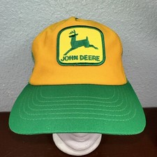 Vintage John Deere Yellow  Green Snap Back Trucker Hat Patch Louisville USA