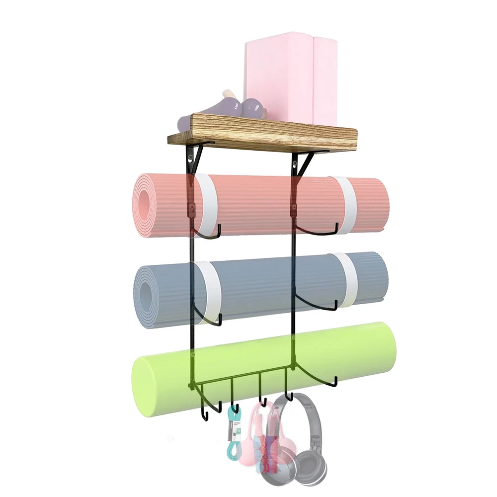 Yoga Mat Holder, Yoga Mat Storage Wall Mount Sturdy Yoga Mat Rack Organizer with Yoga Mat Holder, Yoga Mat Storage Wall Mount Sturdy Yoga Mat Rack Organizer with