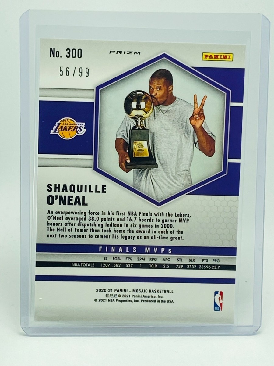 2020-21 Panini Mosaic Shaquille O'Neal Finals MVPs Blue Mosaic #56
