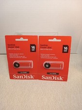 Lot Of 2 Sandisk Cruzer Glide 16GB USB 2.0 Flash Memory Stick Storage Thumb