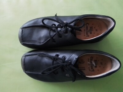 finn comfort 37 ,...flacher Damen Halbschuh schwarz, Leder