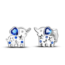 MULA Original AAA CZ Elephant Stud Earrrings Women Jewelry 925 Sterling Silver