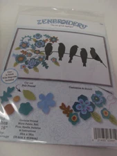 Design Works Zenbroidery BIRDS Felt Applique Kit 10" x 12"