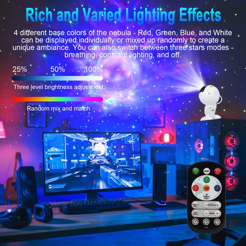 Star Projector Galaxy Night Light Space Buddy Projector & Remote 1/2/4H Timer AU - Picture 4 of 8