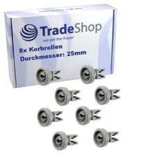 8x Korbrolle 25mmØ für Elextrolux Electrolux-Wascator Elektro Helios Etna