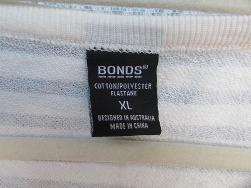 Bonds Black Striped Long Sleeves Top Pockets size XL New - Picture 6 of 8