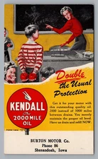 Kendall Oil Advertising Postcard Shenandoah Iowa Boy Two Apples For the Teacher