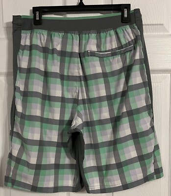 Nike Dri Fit Men s 10 Inch Inseam Swim Trunks Size Large Gray, Green, & White