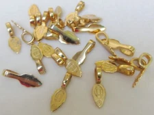 Aanraku Gold Plated Large Leaf Pendant Bails 25pcs