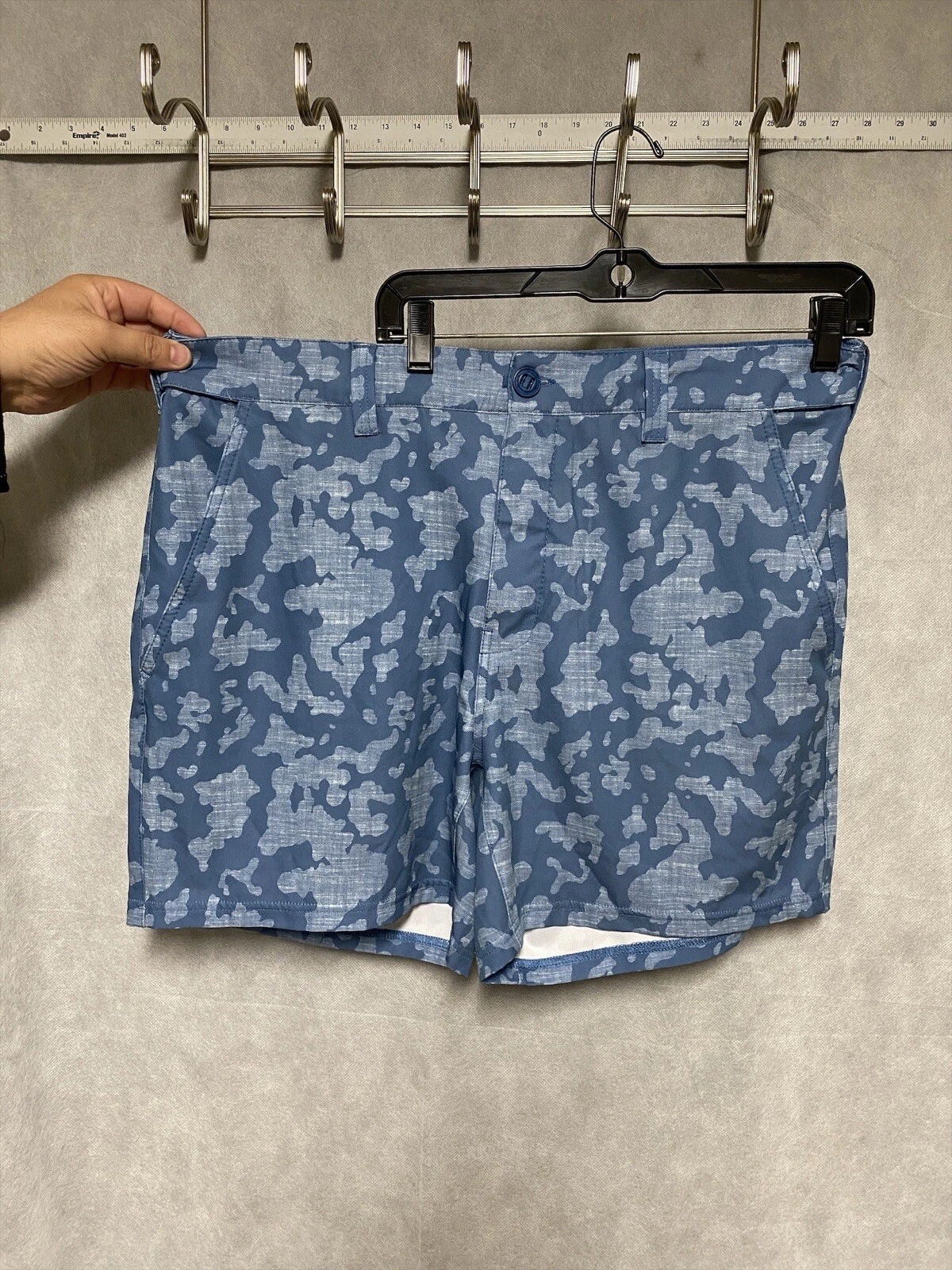 Huk Shorts Men XL Blue Camo Performance Fishing Board Swim Hybrid Hiking Outdoor