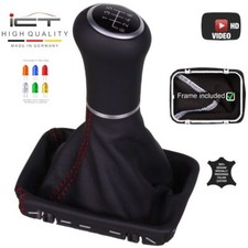 Leder ICT Schaltknauf Schaltsack für Mercedes SLK R170 Facelift rote Naht C41