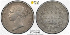 1840(C) RUPEE PCGS GENUINE CLEANED VF DETAIL INDIA BRITISH SW 3.33 LARGE DIAMOND