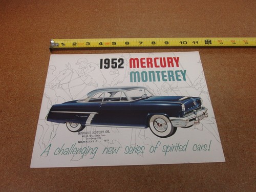 1952 Mercury Monterey sales brochure 6 pg ORIGINAL Special Custom car literature
