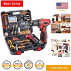Professional 108 Piece Power Tool Combo Kit - Cordless Drill & Diy Hand Tools