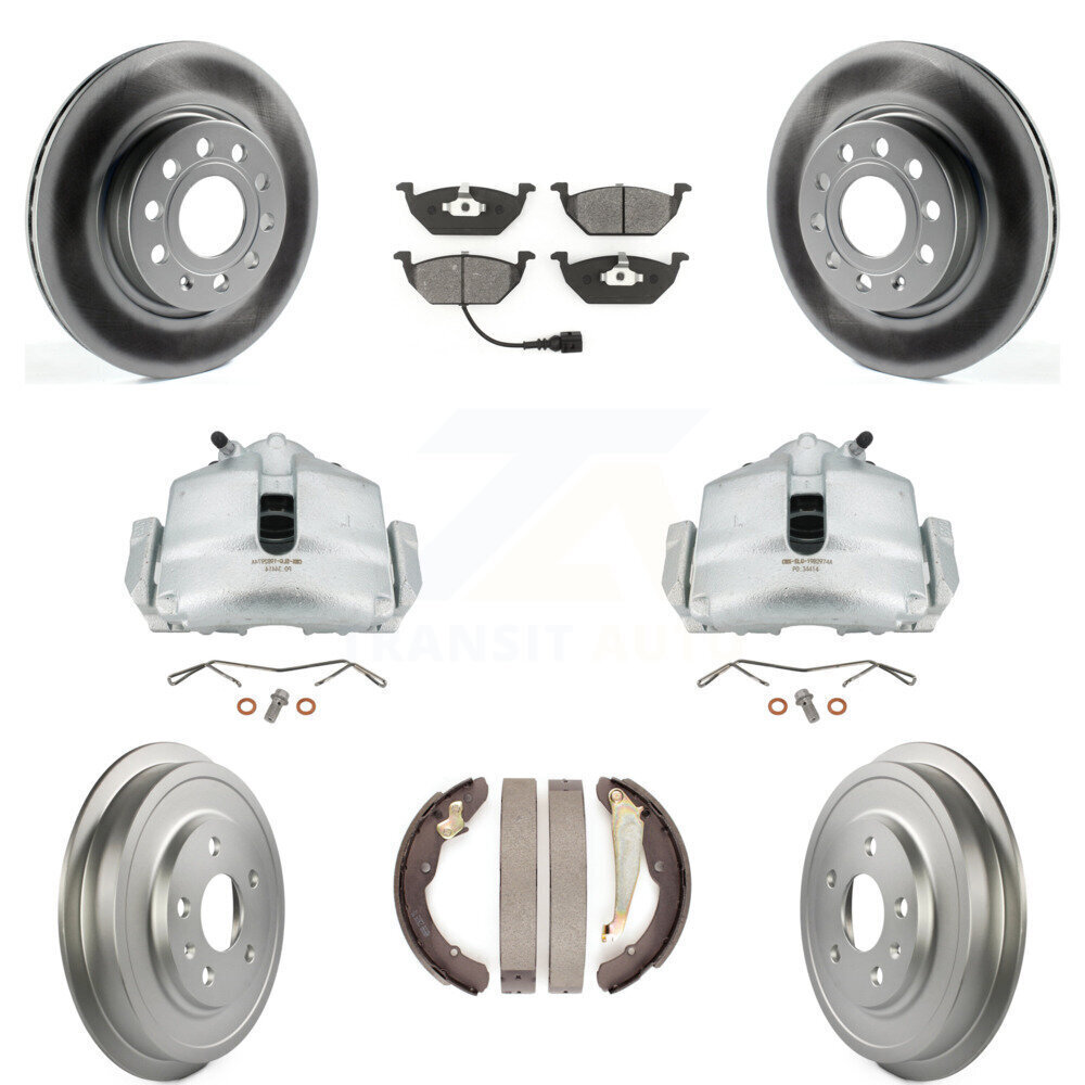 High-Performance Disc Brake Caliper Coated Rotors Drums Semi-Metallic Pads Front Rear Kit