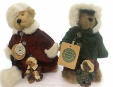 BOYDS COLLECTION PLUSH BEARS / W/ORNAMENTS - SET/4 1998 BAILEY AND MATTHEW