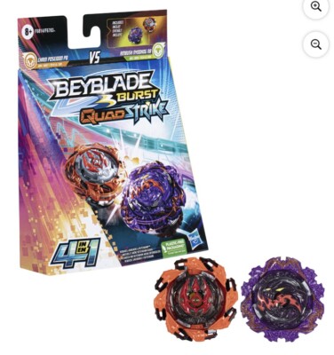 Beyblade Burst QuadStrike Ambush Nyddhog N8 and Chain Poseidon P8 Battle Tops
