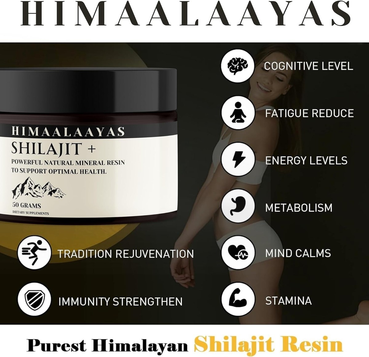 Shilajit Pur 100% Himalayen - Résine Naturelle - Pot De 50 G (120 Portions) - Complément Alimentaire
