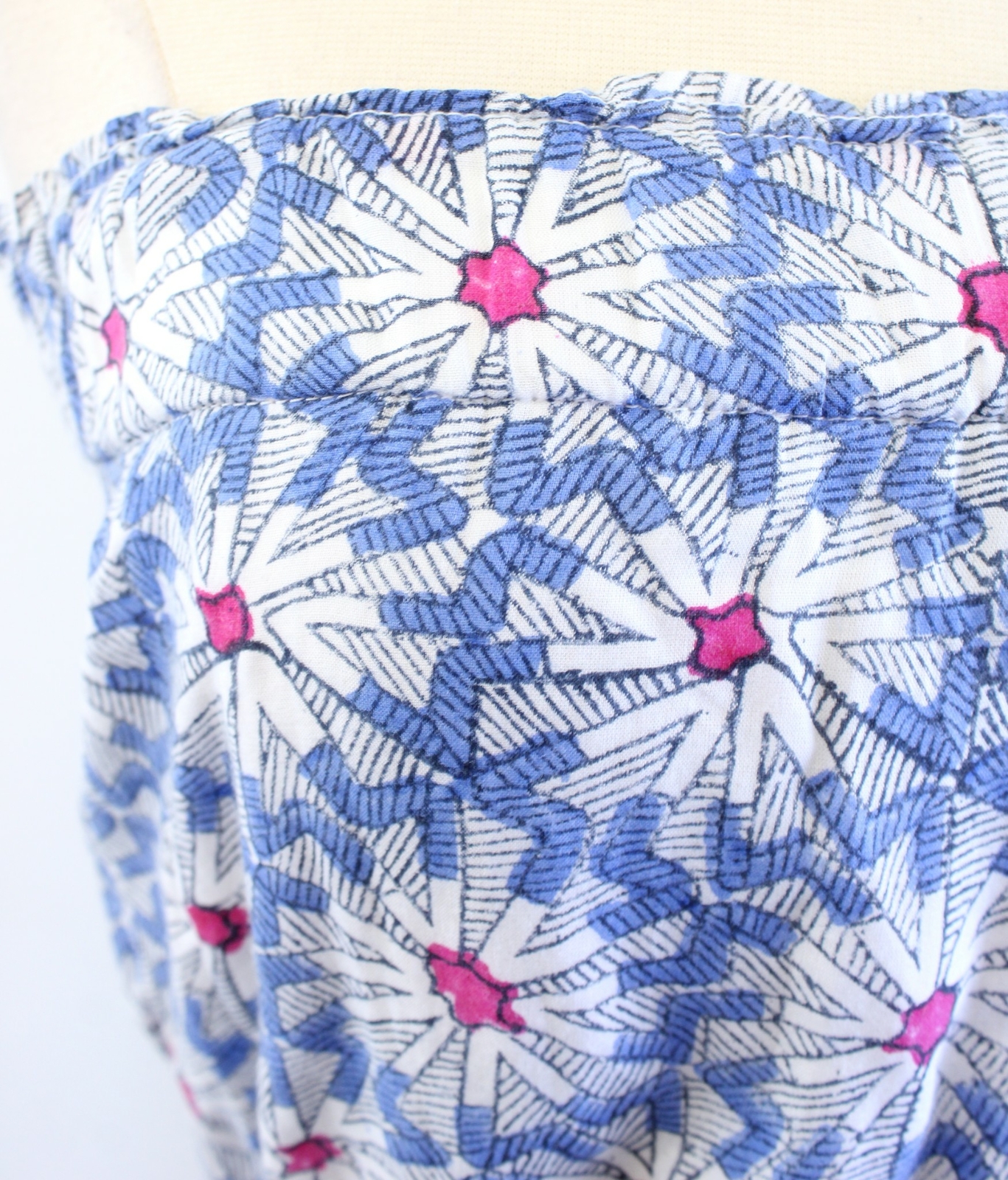 Roberta Roller Rabbit Blue Printed Strapless Tass… - image 8