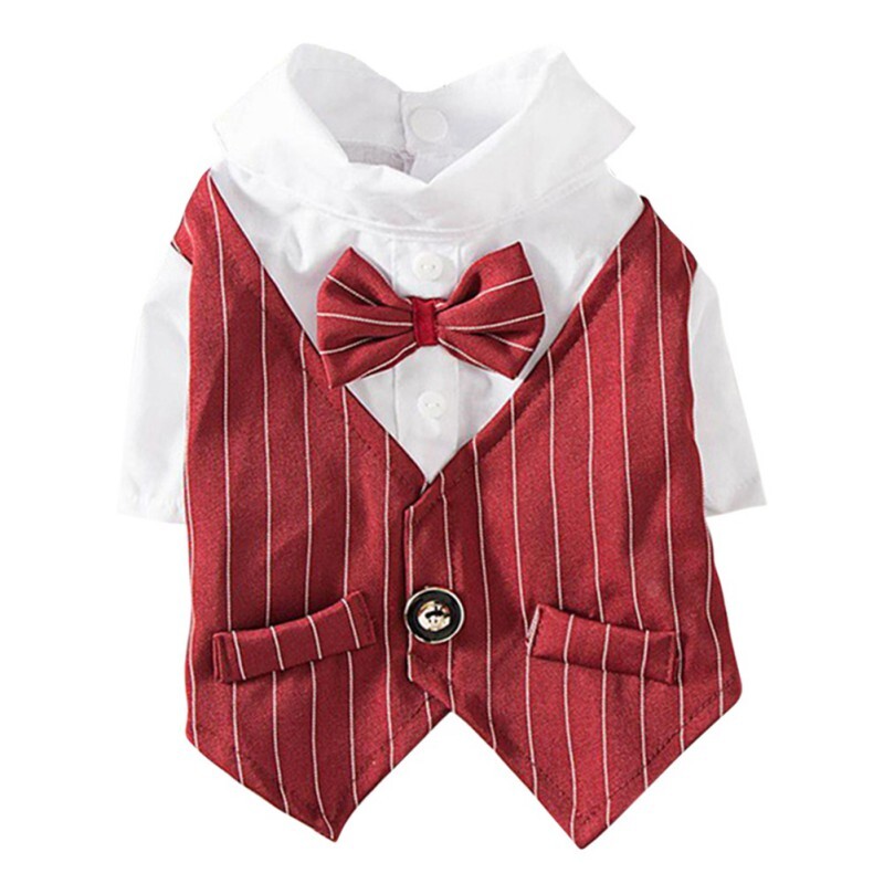 Pet Dog Cat Tuxedo Suit Bow Tie Wedding Party Puppy Costume Vest