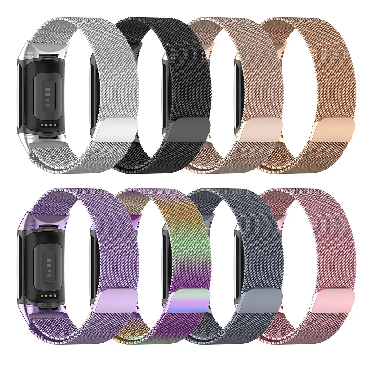 For Fitbit Charge5 Watch Strap Milanese Stainless Steel Band