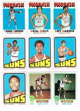 1971 to 1973 Topps Basketball PHOENIX SUNS 9 cards lot Hawkins Walk Johnson more