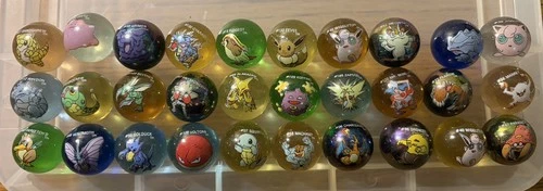 Vintage Pokémon Glass Marbles Collectible X30