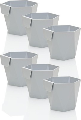 Play Blumentopf hängend 6 x 11 cm - grau - Blumentöpfe zum Aufhängen aus Plastik