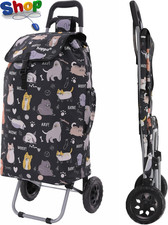 57Ltr Lightweight Shopping Trolley 2024 Model, Hard Wearing & Foldaway Push/Pull